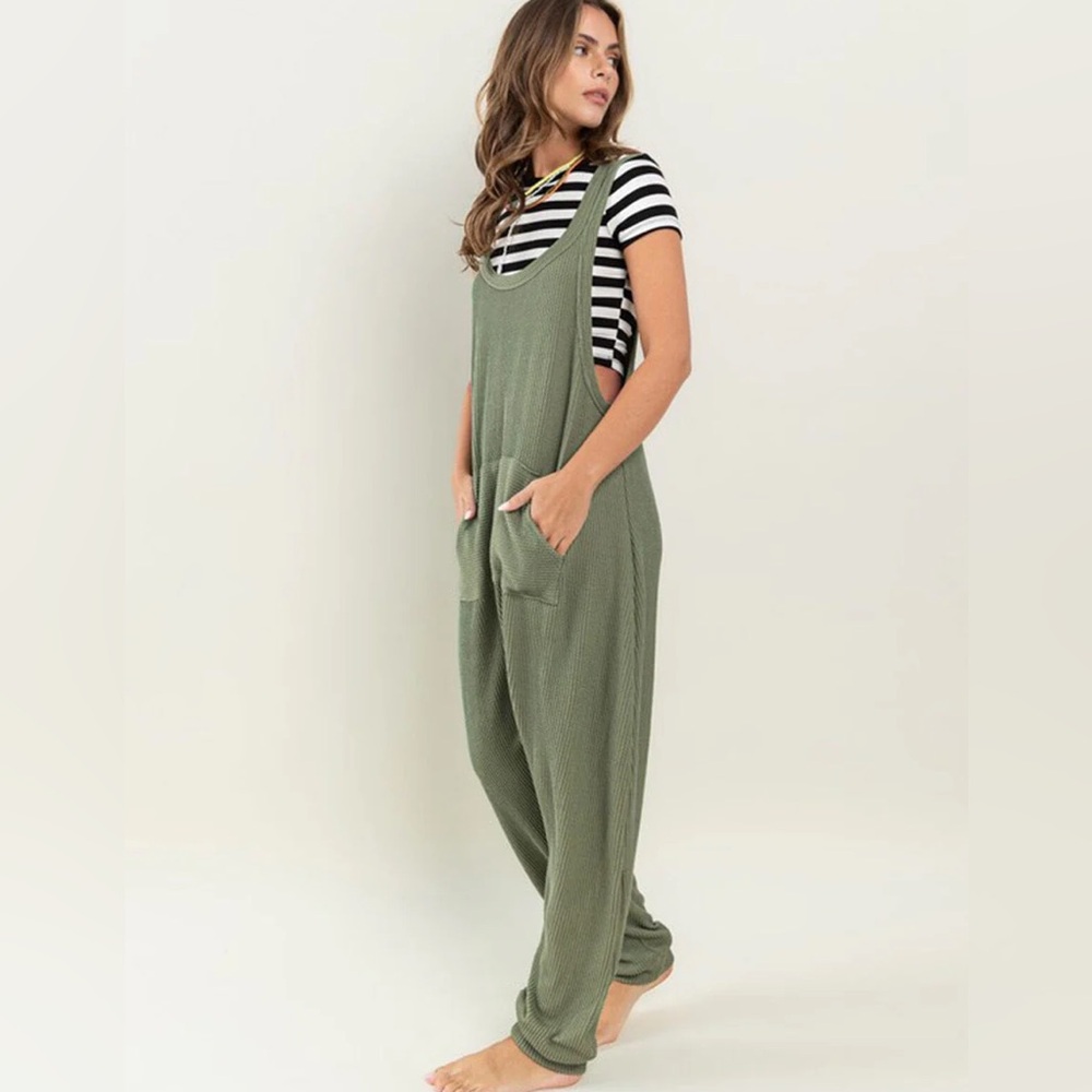 Olive Green Jumpsuit - Picture 2 of 3